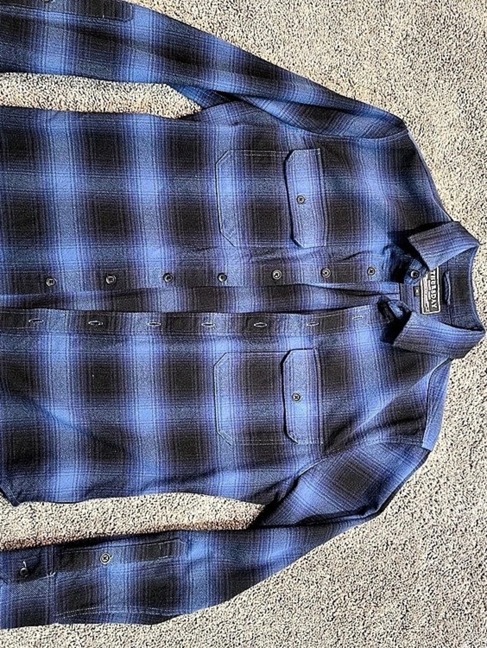 Thursdays Men's Blue Plaid Shirt Jacket Size Medium